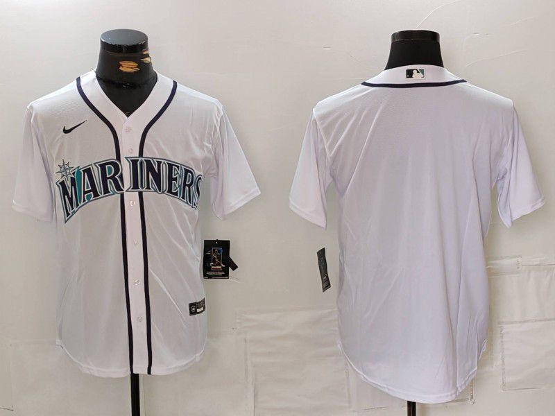 Men Seattle Mariners Blank White Game 2024 Nike MLB Jersey style 5->seattle mariners->MLB Jersey